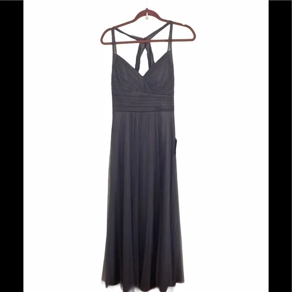 Bill levkoff Crisscross Strap Tulle A-Line Gown - Picture 4 of 8